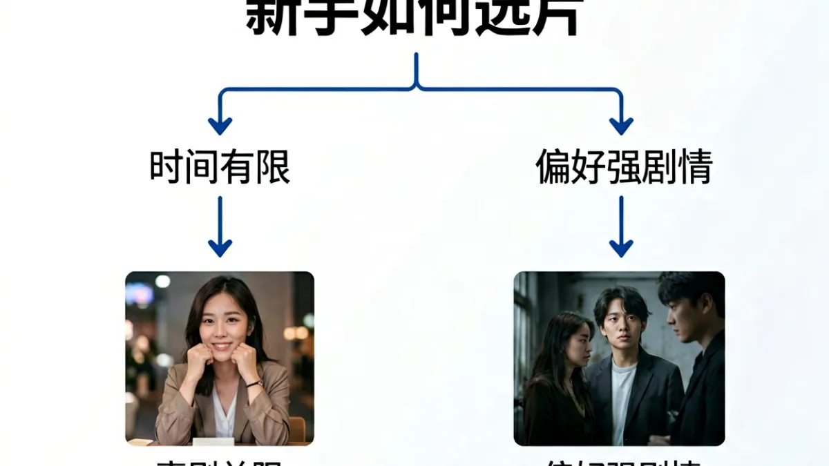 新手选择1175 欧美内容类型的决策路径示意图，按时长与题材偏好分类指引
